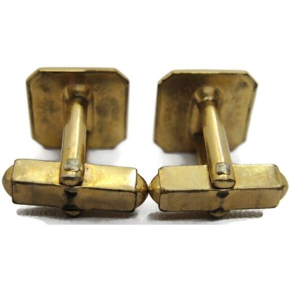 Small Etched Square Cuff Links Signed Swank 1/20 12K Gold Filled Cufflinks Vtg - Picture 7 of 12